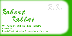 robert kallai business card